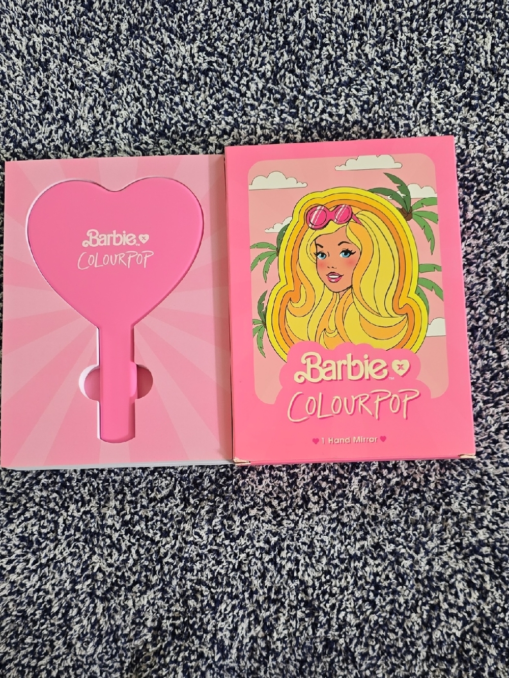 Barbie X ColourPop Heart Hand Mirror - Bright Pink